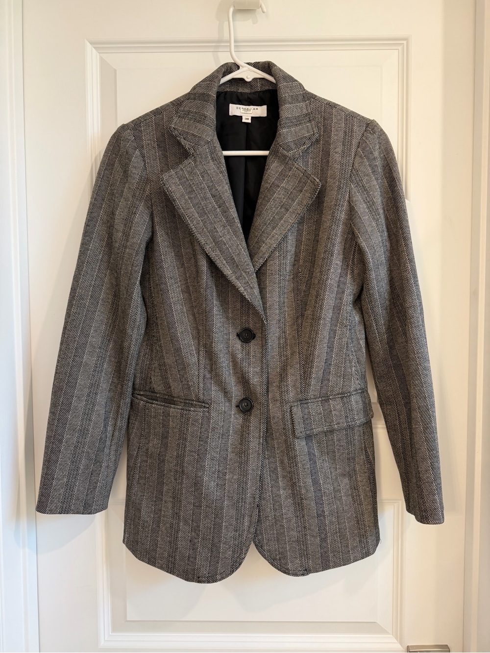 Derek Lam Women's Gray Pinstripe Blazer Jacket